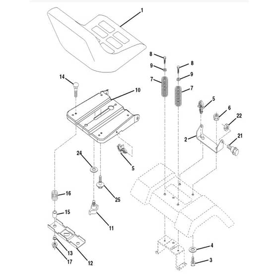 McCulloch M12T92RB - 96061010201 - 2009-08 - Seat Parts Diagram