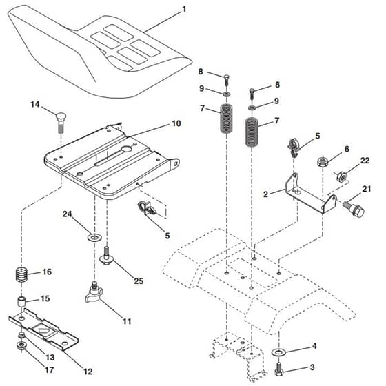 McCulloch M12T92RB - 96061010202 - 2009-08 - Seat Parts Diagram