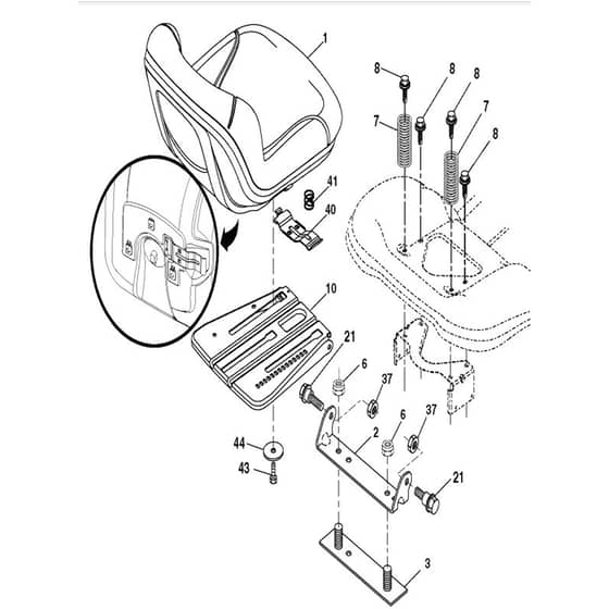 McCulloch M130-97RB - 96051003700 - 2012-01 - Seat Parts Diagram