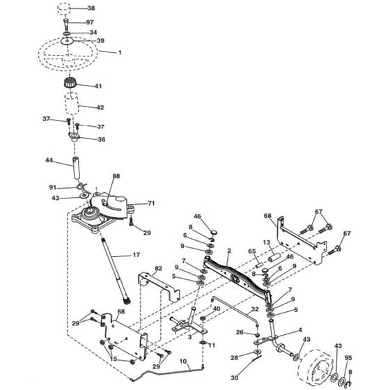 McCulloch M13538 - 96011024401 - 2009-04 - Steering Parts Diagram