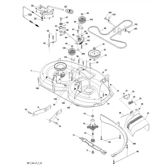 McCulloch M13538 - 96041011600 - 2010-03 - Mower Deck - Cutting Deck Parts Diagram