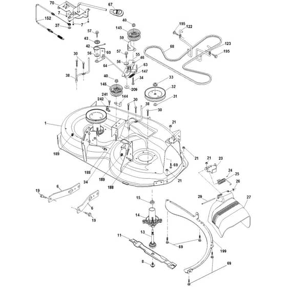 McCulloch M13538 - 96041017700 - 2010-01 - Mower Deck - Cutting Deck Parts Diagram