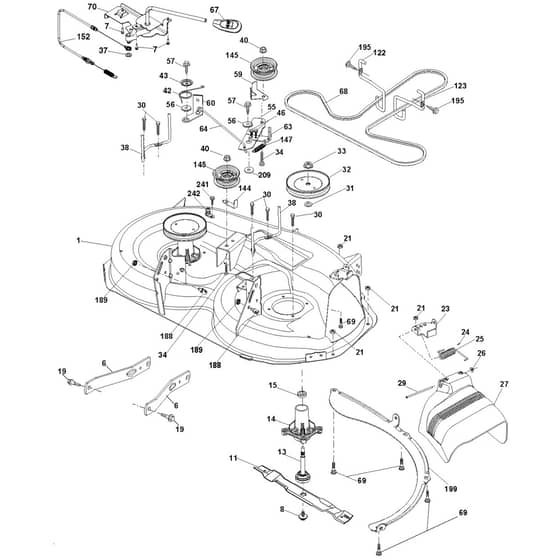 McCulloch M13538 - 96041017701 - 2010-03 - Mower Deck - Cutting Deck Parts Diagram