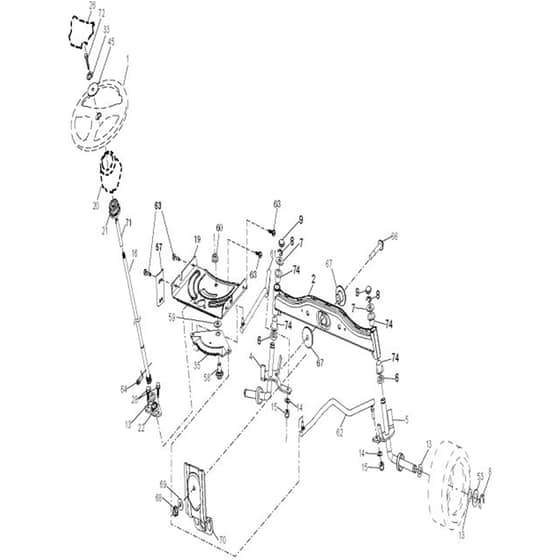 McCulloch M13577H - 96041021200 - 2010-09 - Steering Parts Diagram