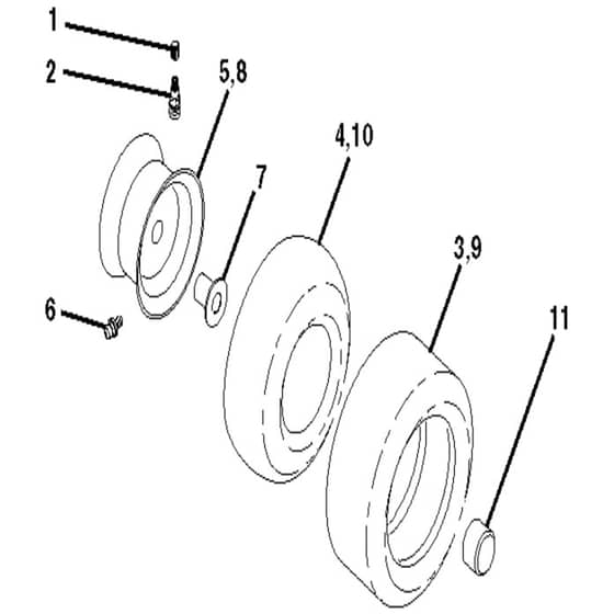 McCulloch M13592HRB - 96061009902 - 2008-08 - Wheels and Tyres Parts Diagram