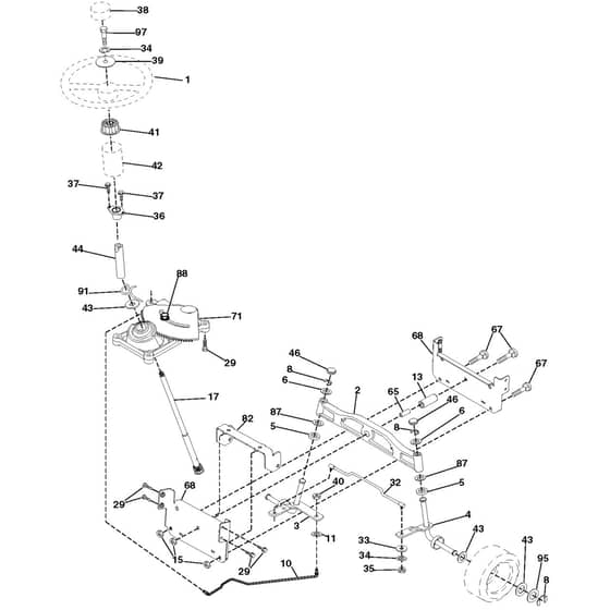 McCulloch M13592HRB - 96061009903 - 2008-08 - Steering Parts Diagram