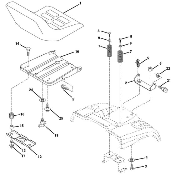 McCulloch M13592HRB - 96061009904 - 2010-03 - Seat Parts Diagram