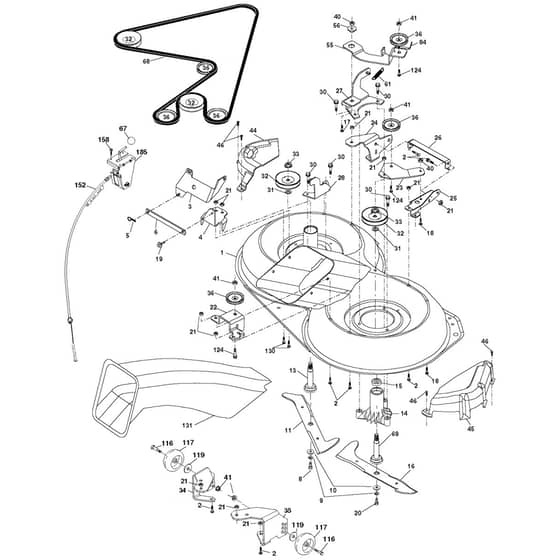 McCulloch M13592RB - 96061010102 - 2008-08 - Mower Deck - Cutting Deck Parts Diagram
