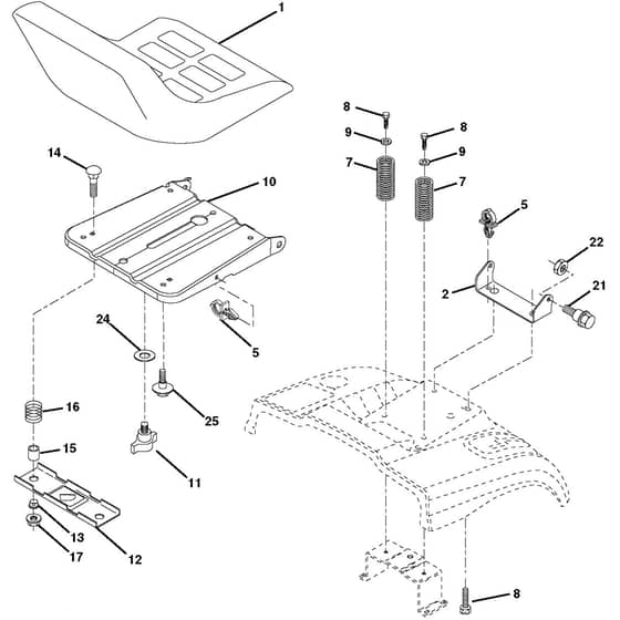 McCulloch M13592RB - 96061012402 - 2007-03 - Seat Parts Diagram