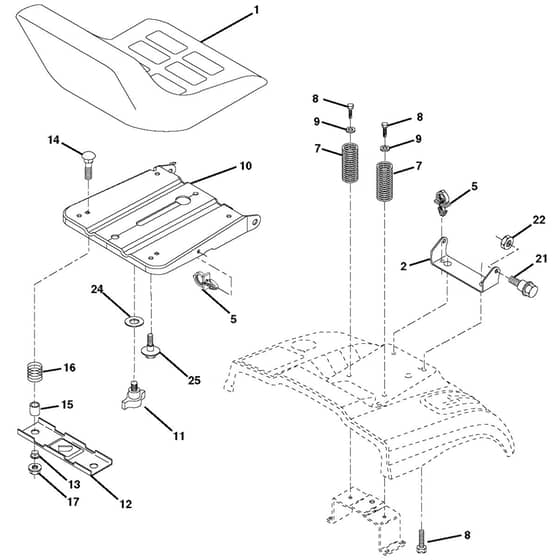 McCulloch M13592RB - 96061012404 - 2008-08 - Seat Parts Diagram