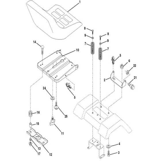McCulloch M13597 - 96011023500 - 2010-01 - Seat Parts Diagram