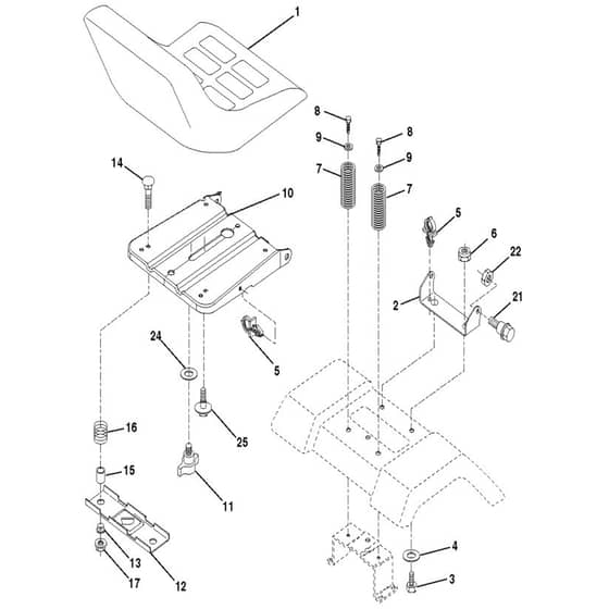 McCulloch M13597 - 96011023502 - 2010-07 - Seat Parts Diagram