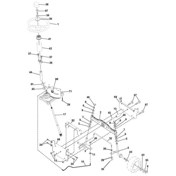 McCulloch M13597 - 96011023802 - 2010-03 - Steering Parts Diagram