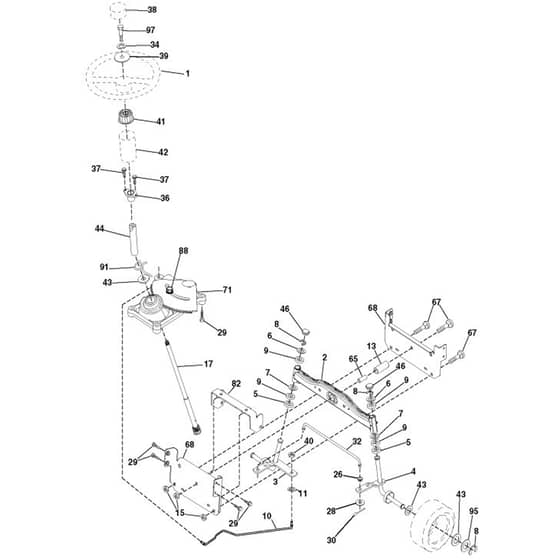 McCulloch M13597 - 96011023803 - 2010-07 - Steering Parts Diagram