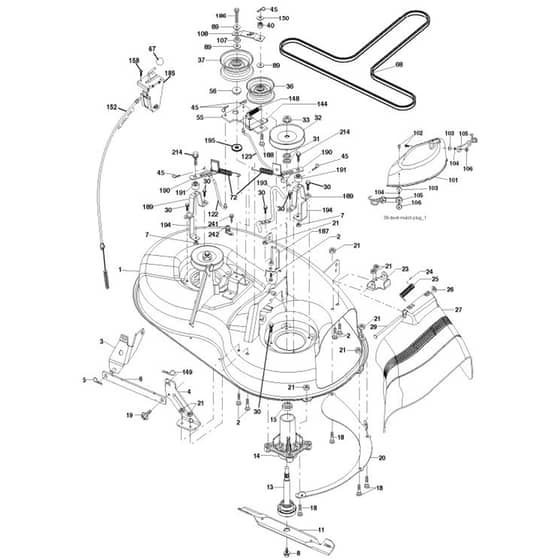 McCulloch M13597 - 96011023804 - 2010-03 - Mower Deck - Cutting Deck Parts Diagram