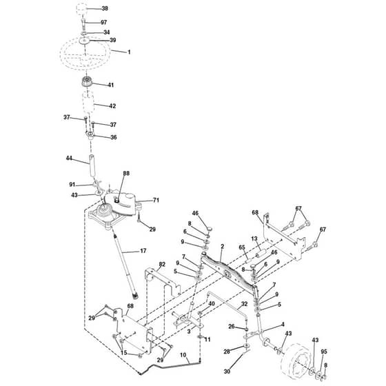 McCulloch M13597 - 96011023804 - 2010-03 - Steering Parts Diagram