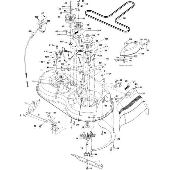 McCulloch M13597 - 96011029600 - 2010-09 - Mower Deck - Cutting Deck Parts Diagram