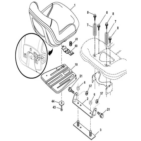 McCulloch M13597 - 96041009100 - 2010-03 - Seat Parts Diagram