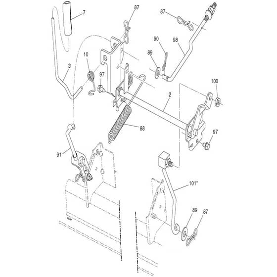 McCulloch M13597 - 96041009101 - 2010-07 - Mower Lift - Deck Lift Parts Diagram