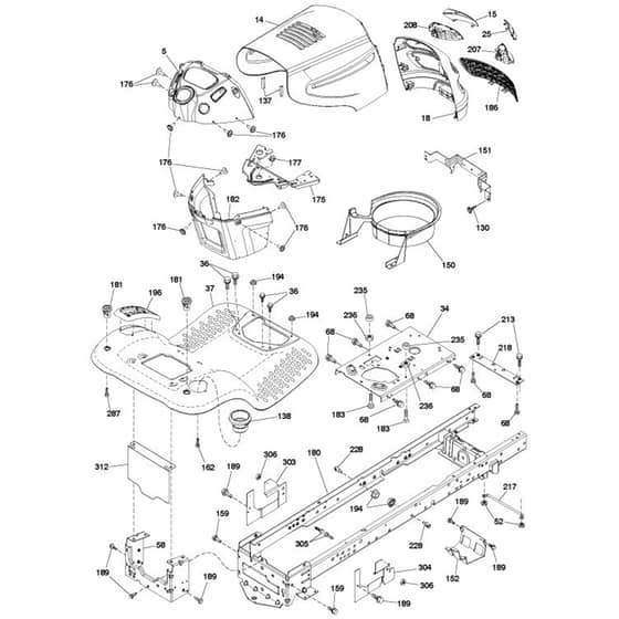 McCulloch M13597 - 96041009102 - 2010-07 - Chassis & Enclosures Parts Diagram
