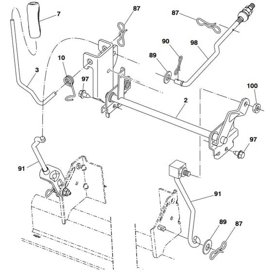 McCulloch M13597H - 96041000901 - 2009-01 - Mower Lift - Deck Lift Parts Diagram
