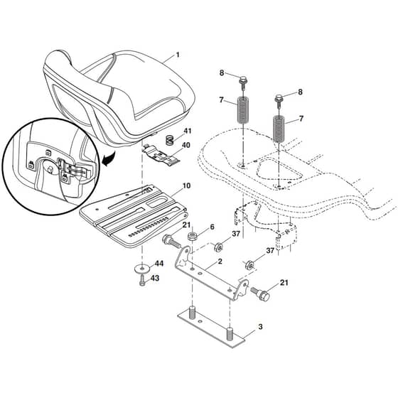 McCulloch M13597H - 96041000901 - 2009-01 - Seat Parts Diagram