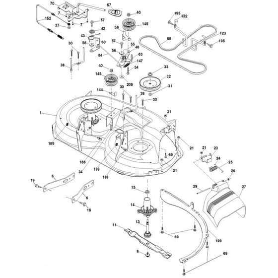 McCulloch M13597H - 96041000902 - 2009-01 - Mower Deck - Cutting Deck Parts Diagram
