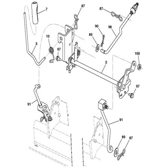 McCulloch M13597H - 96041000902 - 2009-01 - Mower Lift - Deck Lift Parts Diagram