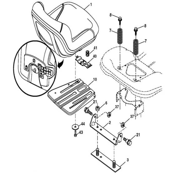 McCulloch M13597H - 96041000902 - 2009-01 - Seat Parts Diagram