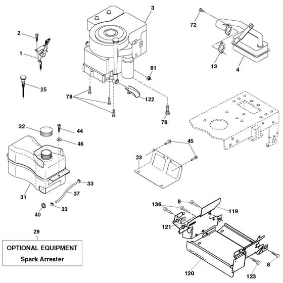 McCulloch M13597HRB - 96061028900 - 2010-01 - Engine Parts Diagram