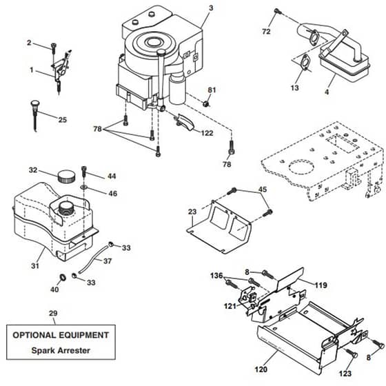 McCulloch M13597HRB - 96061028900 - 2010-07 - Engine Parts Diagram