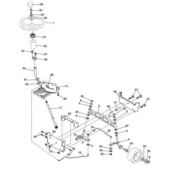 McCulloch M13597HRB - 96061028900 - 2010-07 - Steering Parts Diagram