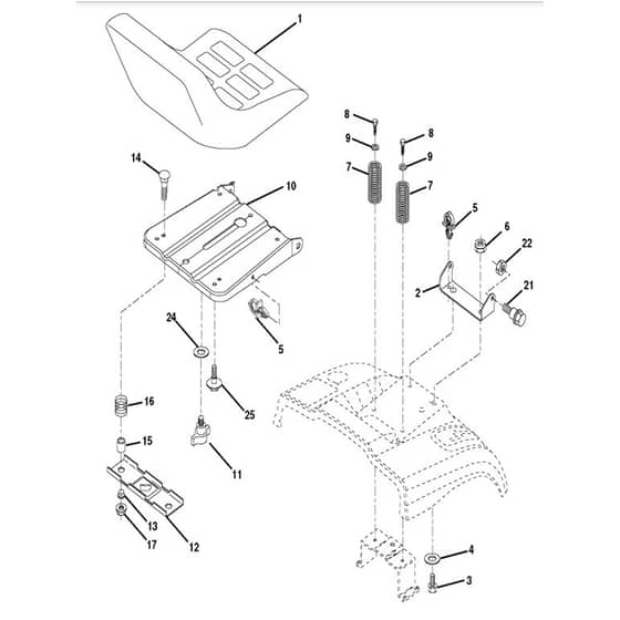 McCulloch M13597HRB - 96061028901 - 2010-04 - Seat Parts Diagram