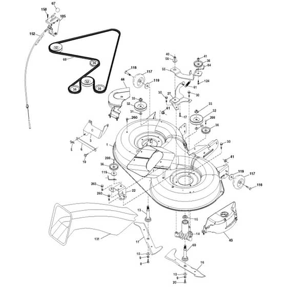 McCulloch M13597HRB - 96061029200 - 2010-07 - Mower Deck - Cutting Deck Parts Diagram