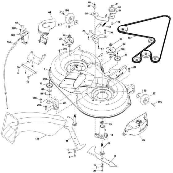 McCulloch M13597HRB - 96061029201 - 2010-03 - Mower Deck - Cutting Deck Parts Diagram