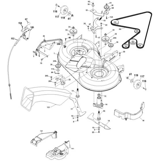 McCulloch M13597RB - 96061028801 - 2010-04 - Mower Deck - Cutting Deck Parts Diagram