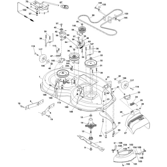 McCulloch M145107H - 96041027000 - 2011-09 - Mower Deck - Cutting Deck Parts Diagram