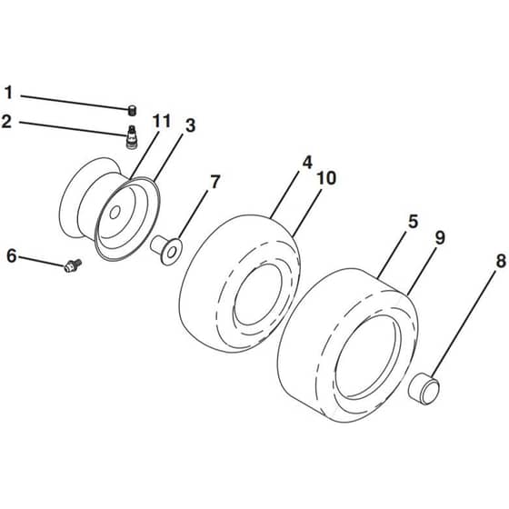 McCulloch M145107T - 96041029200 - 2012-11 - Wheels and Tyres Parts Diagram