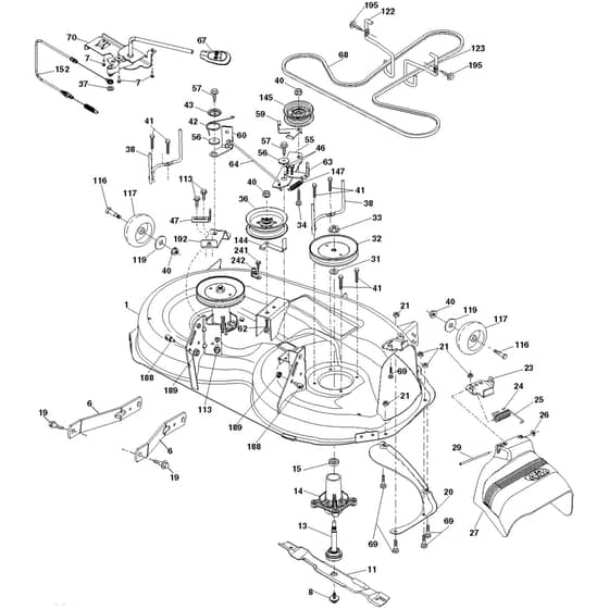 McCulloch M145107T - 96041029201 - 2012-12 - Mower Deck - Cutting Deck Parts Diagram