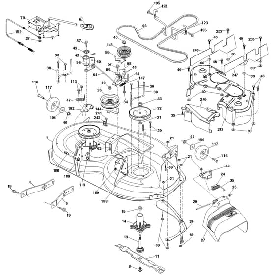 McCulloch M145107T - 96041029300 - 2012-11 - Mower Deck - Cutting Deck Parts Diagram