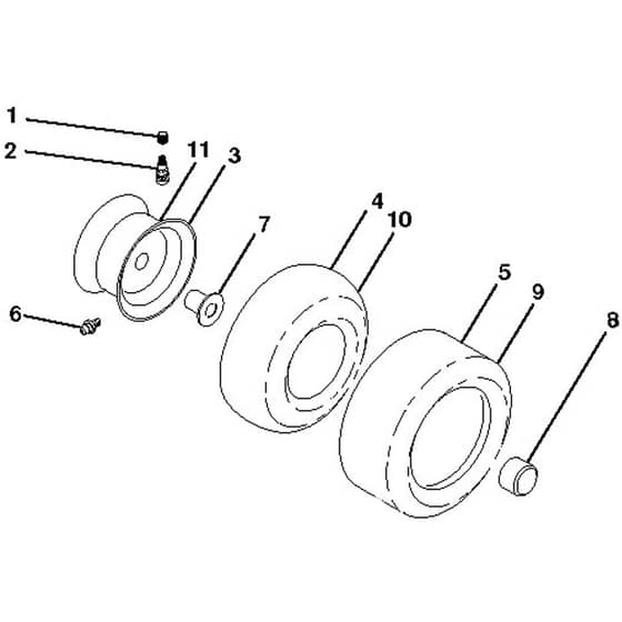 McCulloch M145107T - 96041035400 - 2013-05 - Wheels and Tyres Parts Diagram
