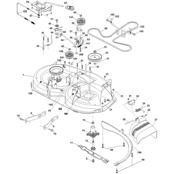 McCulloch M14538 - 96041023100 - 2011-05 - Mower Deck - Cutting Deck Parts Diagram