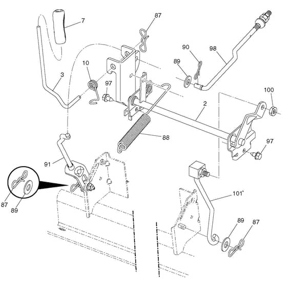 McCulloch M14538 - 96041023102 - 2012-06 - Mower Lift - Deck Lift Parts Diagram
