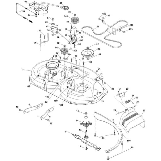 McCulloch M14538H - 96041031400 - 2012-07 - Mower Deck - Cutting Deck Parts Diagram