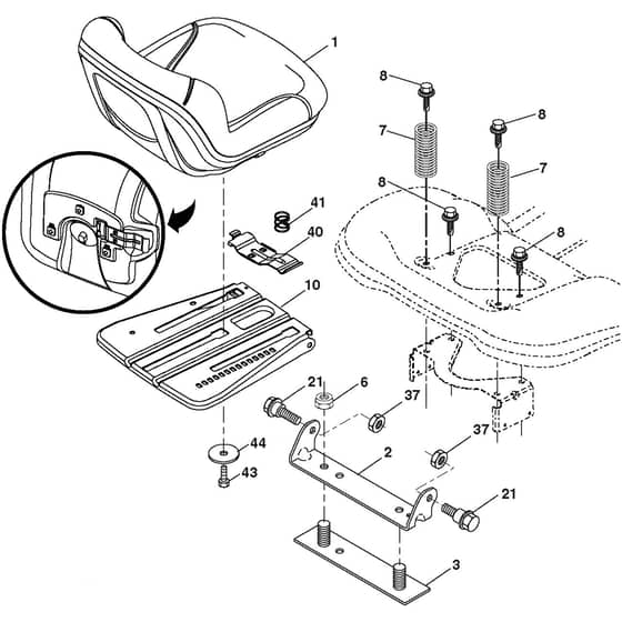 McCulloch M14538H - 96041031400 - 2012-07 - Seat Parts Diagram