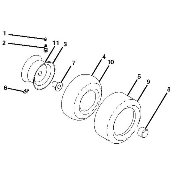 McCulloch M14538H - 96041031400 - 2012-07 - Wheels and Tyres Parts Diagram