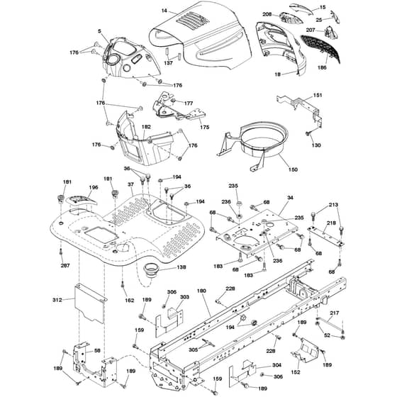 McCulloch M14597 - 96041021800 - 2010-09 - Chassis & Enclosures Parts Diagram