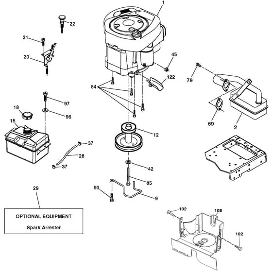 McCulloch M14597HRB - 96051003800 - 2012-01 - Engine Parts Diagram