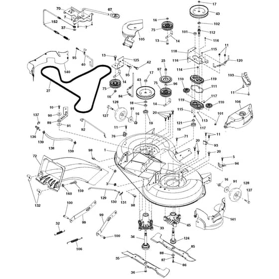 McCulloch M14597HRB - 96051003800 - 2012-01 - Mower Deck - Cutting Deck Parts Diagram