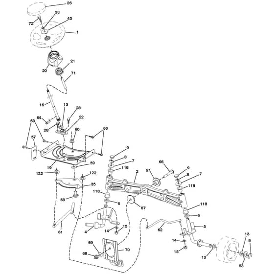 McCulloch M14597HRB - 96051003800 - 2012-01 - Steering Parts Diagram